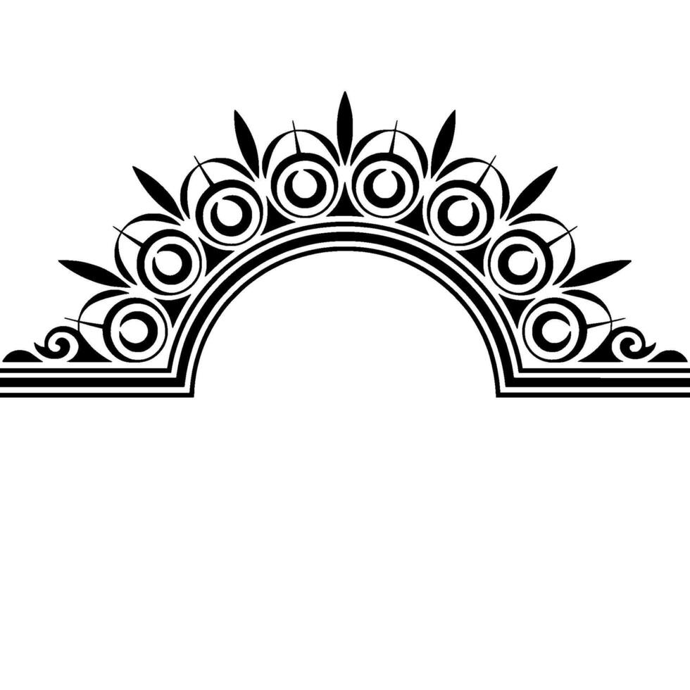 Elegant Arch Ornament, Stylized Black White vector