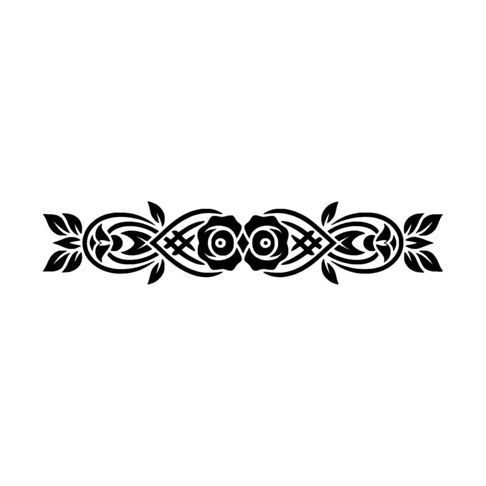 Elegant Black Floral Border, Vintage Element, alternate version 48 vector