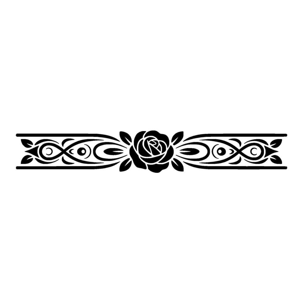 Elegant Floral Border, Vintage , Decorative Element, alternate version 389 vector