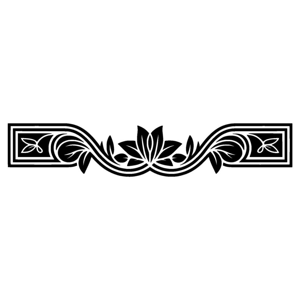 Elegant Black Floral Border, Vintage Element, Stock vector