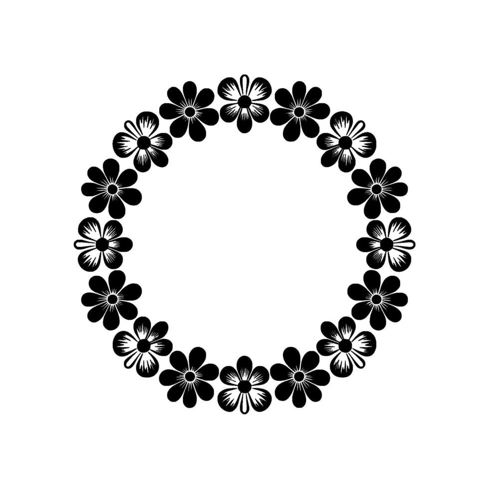 Floral Circle Border, Minimalist , Elegant Frame, Wreath vector