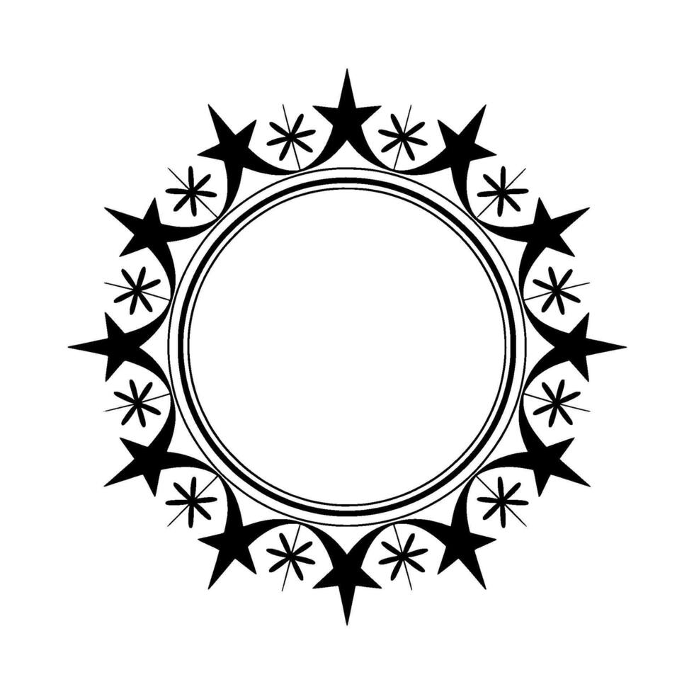 Celestial Circle Minimalist Star Frame vector