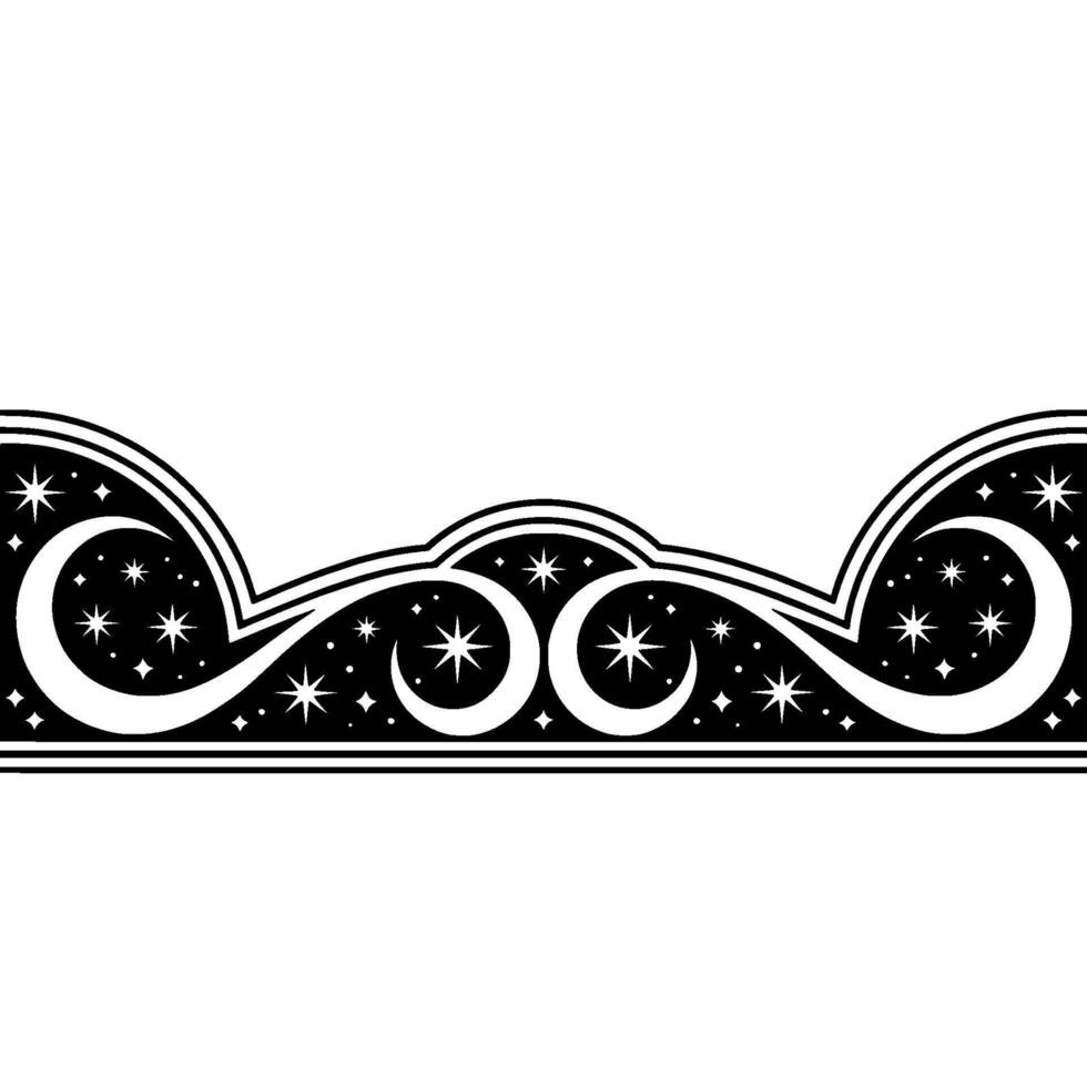 Celestial Border Moon Star Ornamentation vector