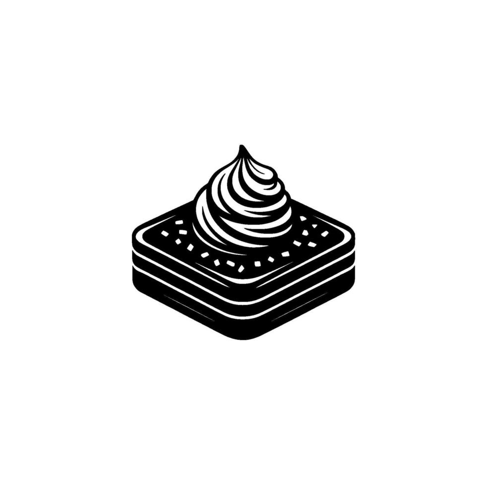 Geometric Cake Slice, Minimalist Dessert, Illustration vector