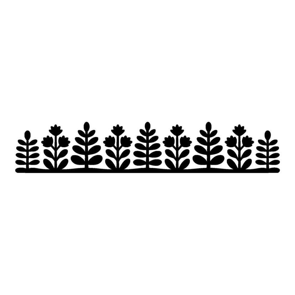 Minimalist Botanical Border, Simple Line Art vector