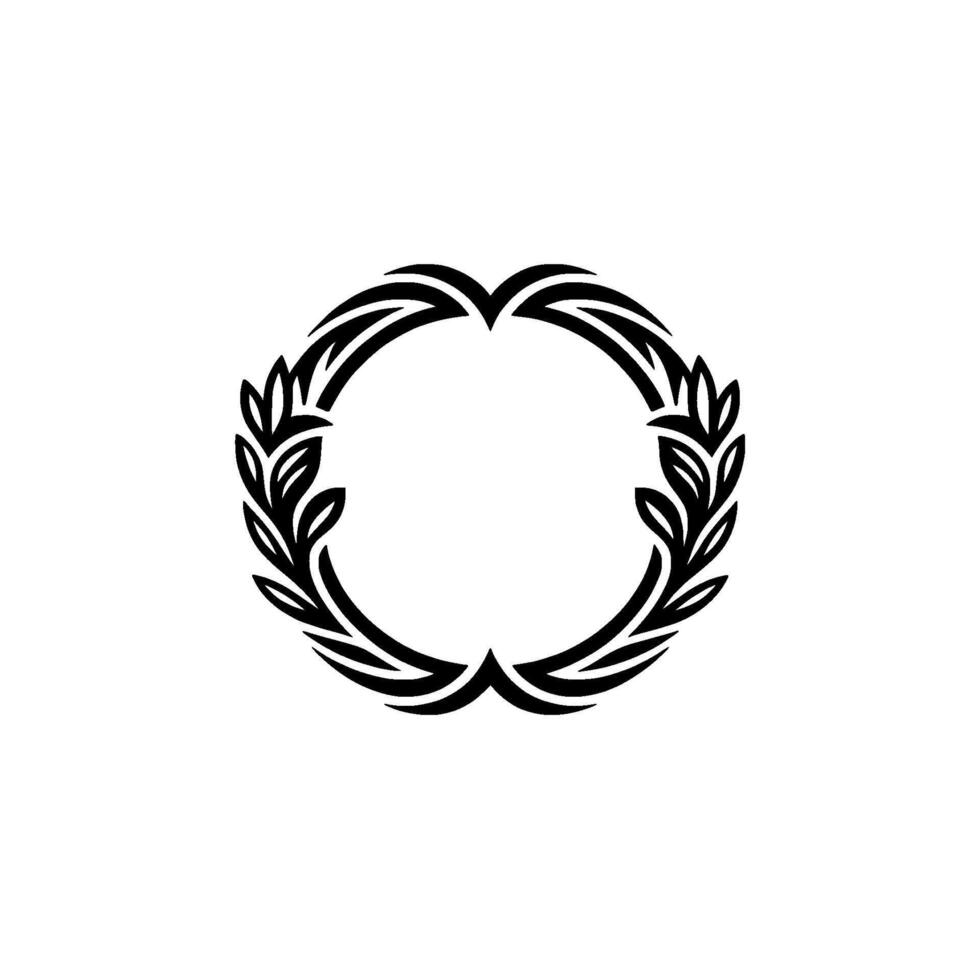 Elegant Laurel Wreath, Minimalist , Blank Space vector