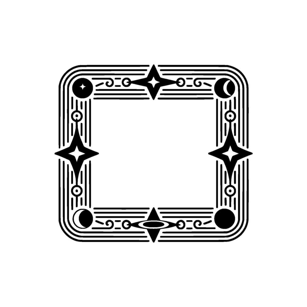 Art Deco Celestial Frame Geometric Ornamentation vector