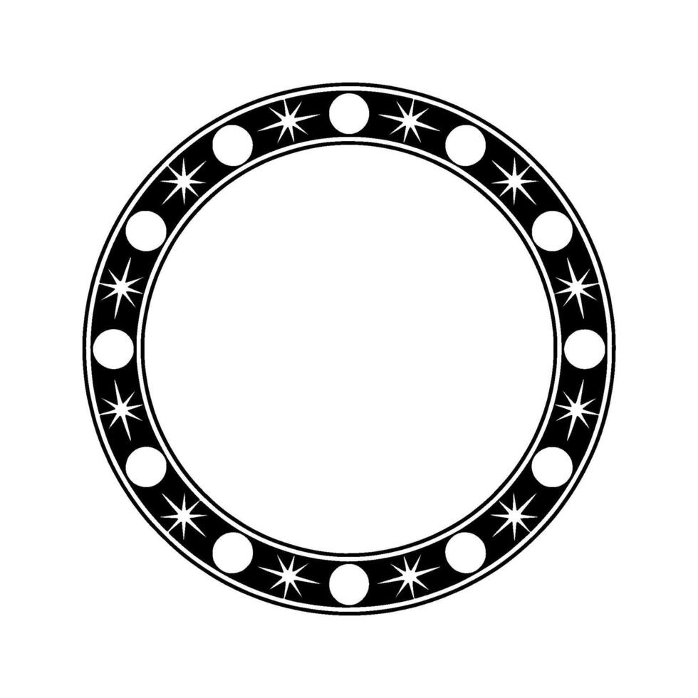 Geometric Portal Stylized Circle with Starburst Accents vector