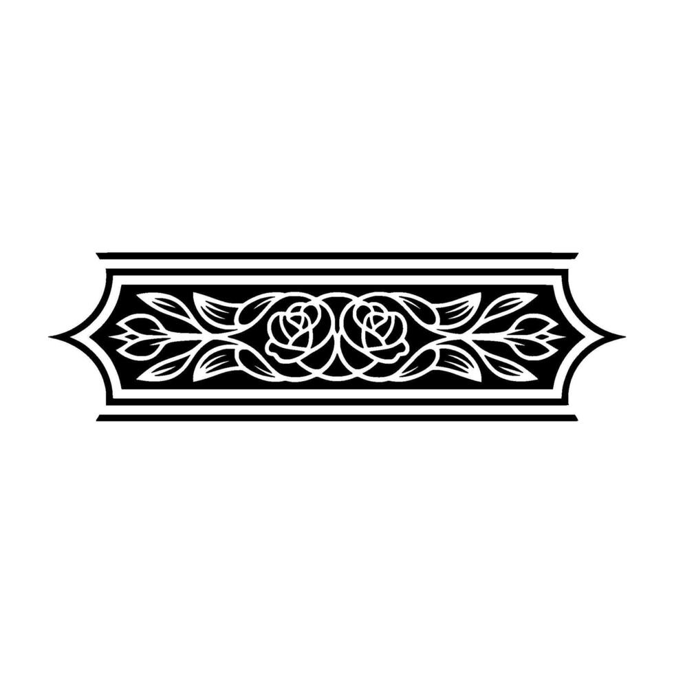 Elegant Floral Border, Vintage , Decorative Element, alternate version 392 vector