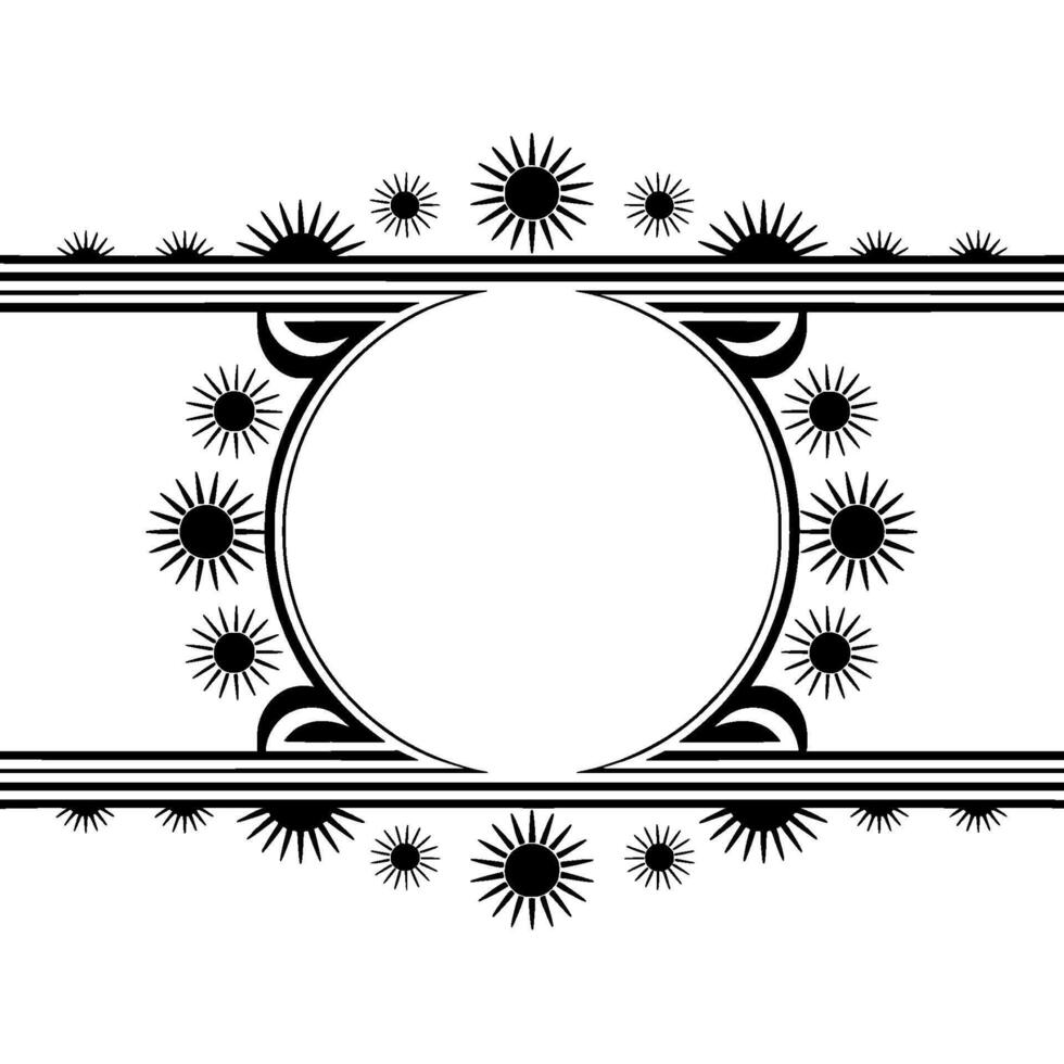 Geometric Sunburst Frame, Minimalist, Symmetry vector