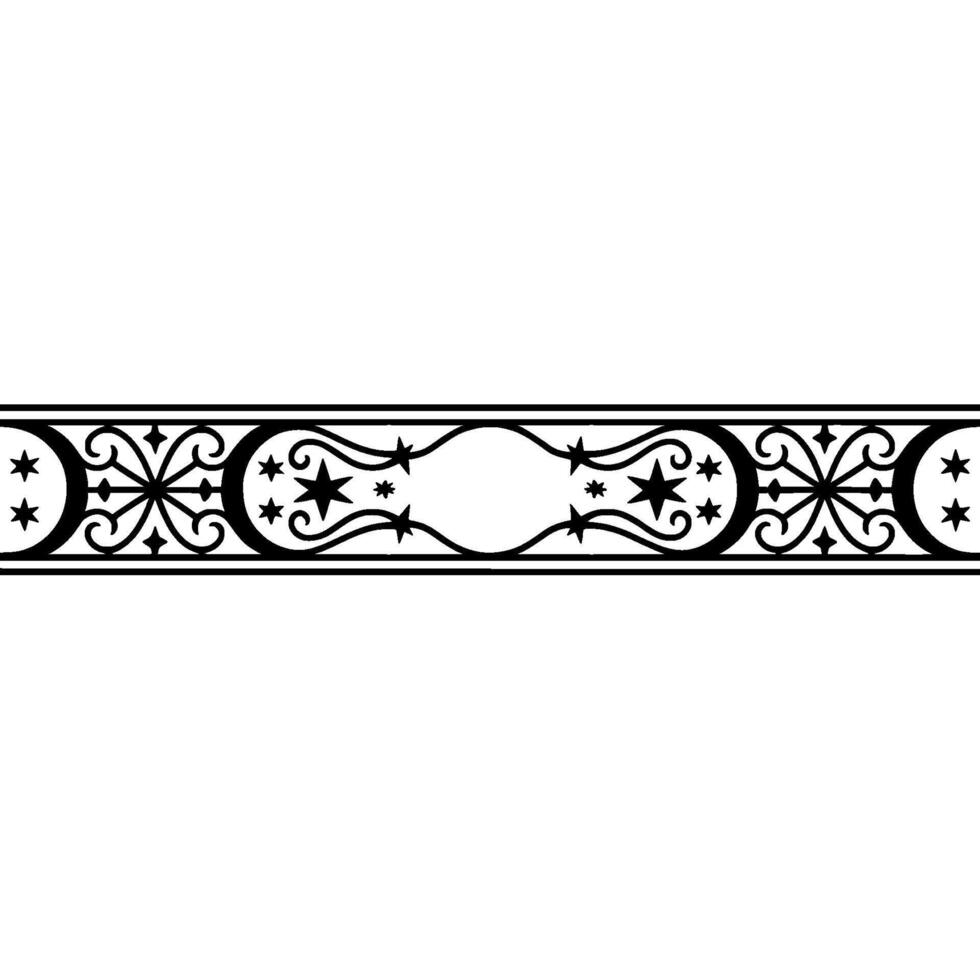 Intricate Black Ornamental Border, Vintage, Scrollwork vector