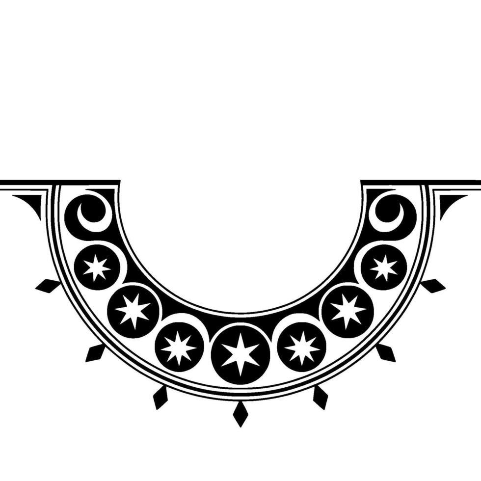 Stylized Crescent Moon Ornament, Celestial vector