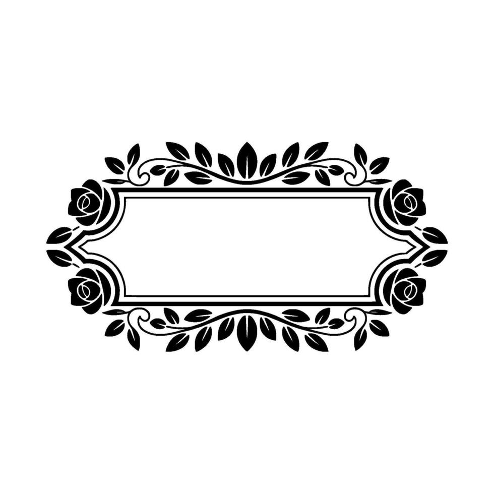 Elegant Floral Frame, Vintage , Decorative Border, alternate version 17 vector