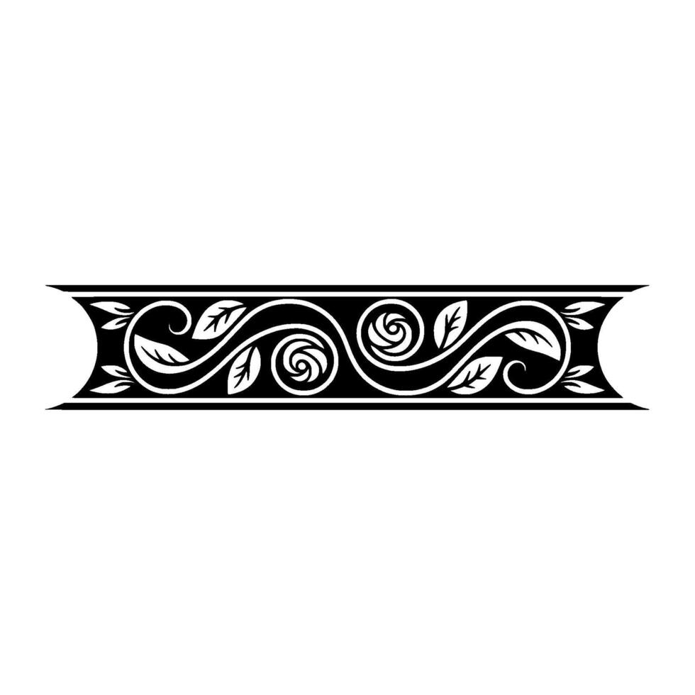 Elegant Black Floral Border, Vintage Element, alternate version 51 vector