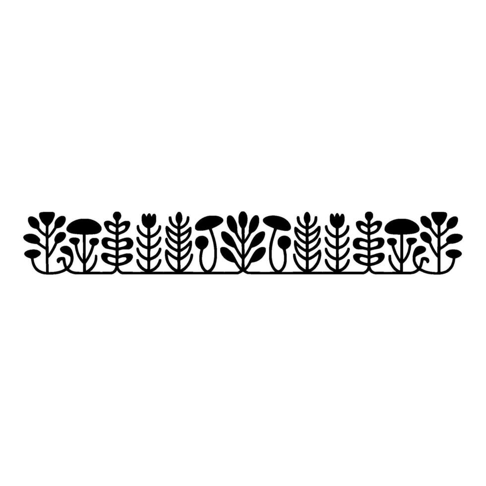 Stylized Botanical Border, Minimalist - Floral vector
