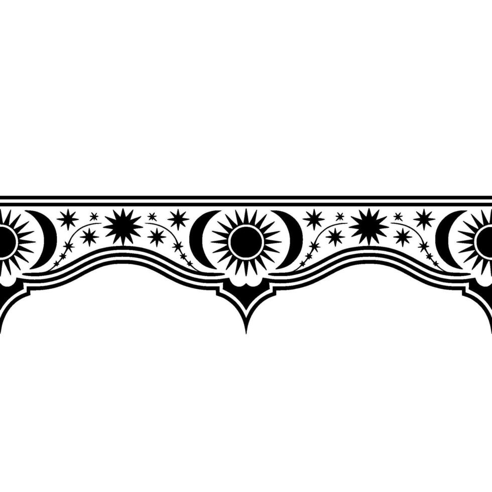 Celestial Border Lunar Phases Starry Night vector