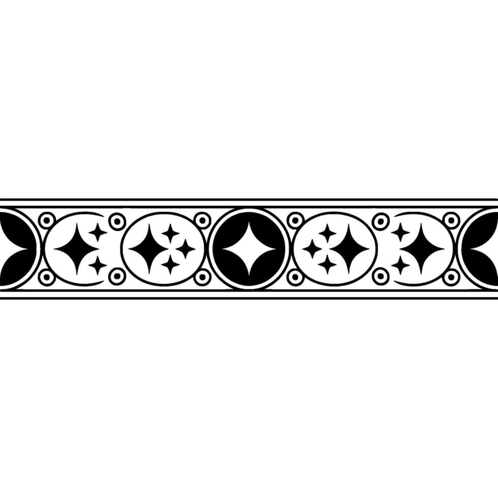 Geometric Black and White Border, Medieval Revival vector
