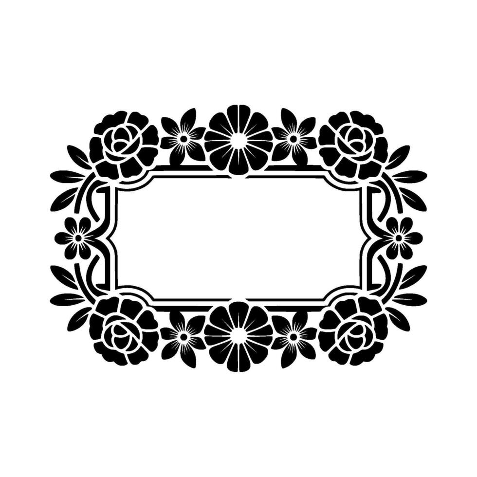 Elegant Floral Frame, Vintage Botanical - Geometric vector