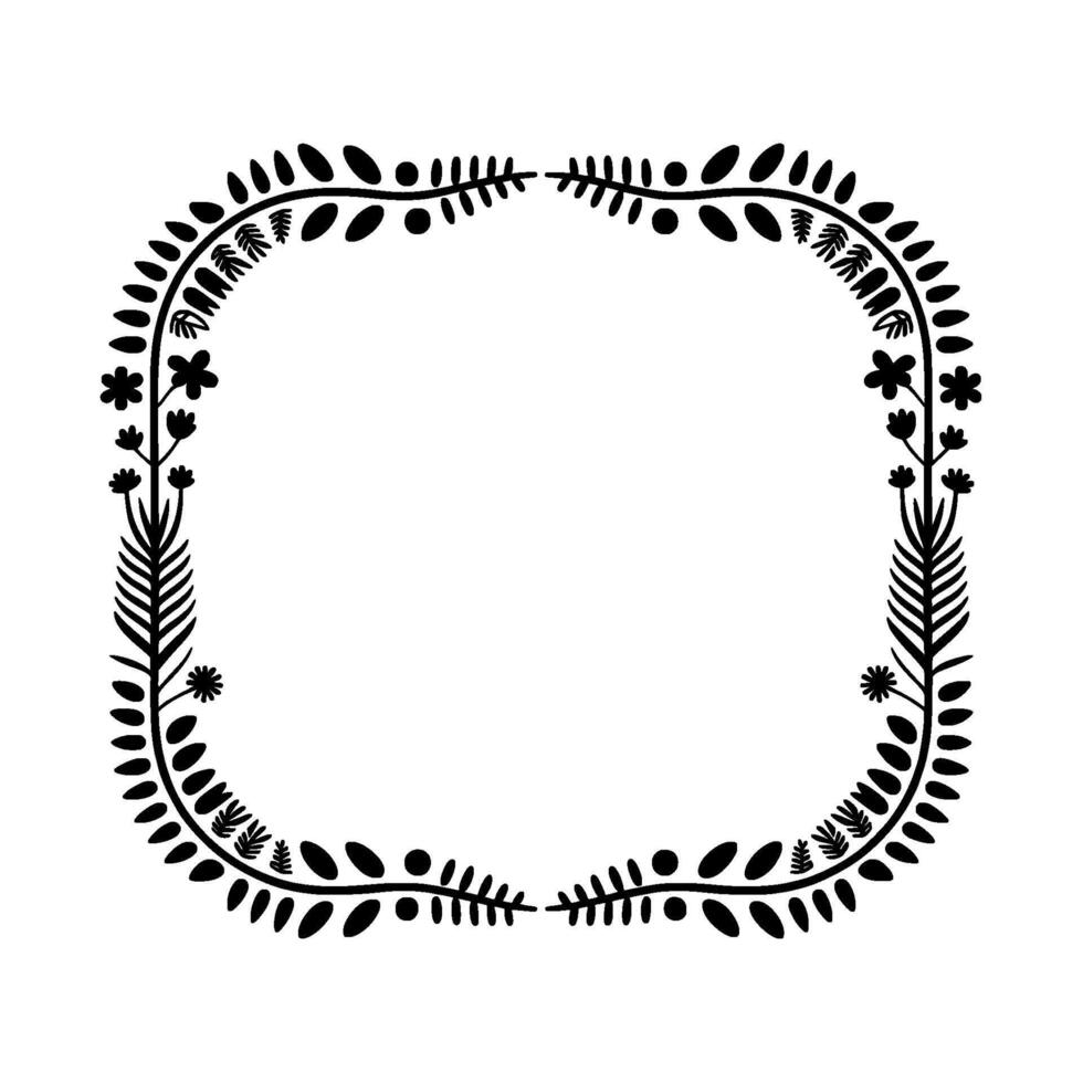 Hand-Drawn Botanical Frame, Minimalist vector