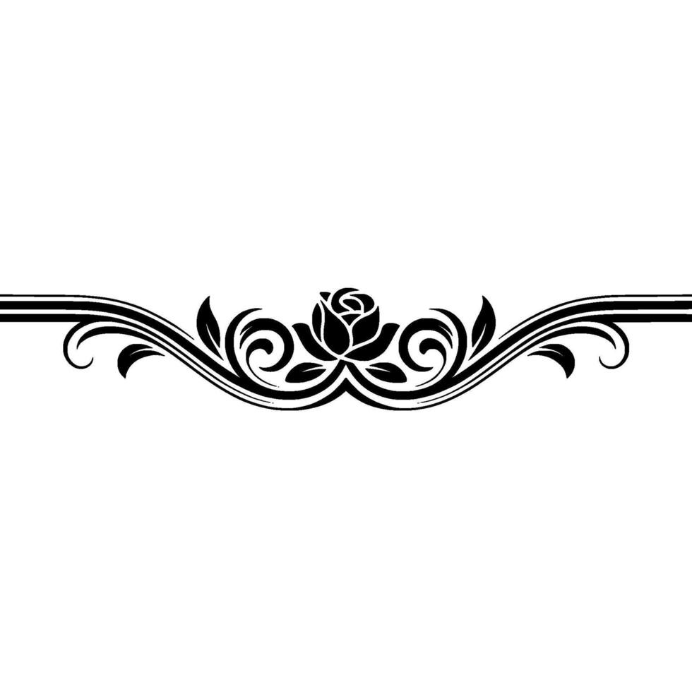 Elegant Floral Border, Vintage Element, alternate version 92 vector