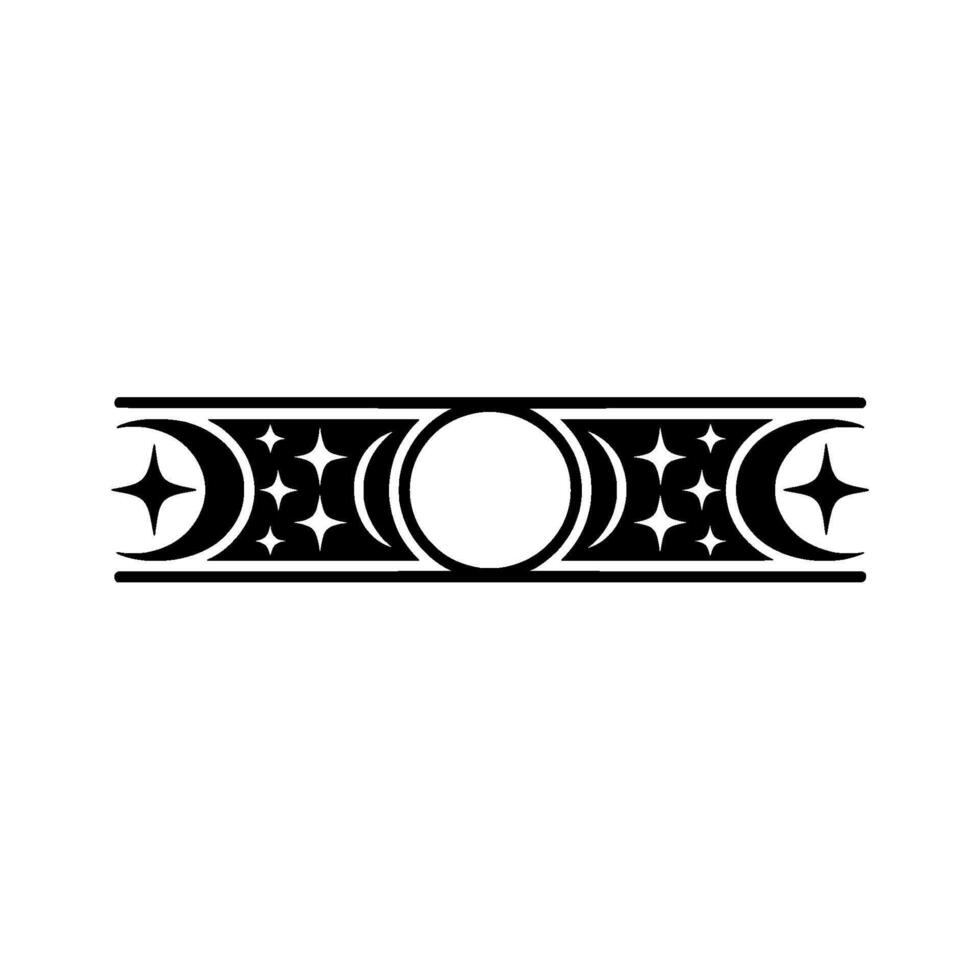 Celestial Border Stylized Moon Star Ornamentation - Stars vector