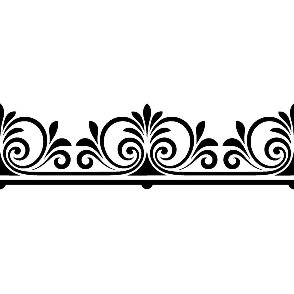 Elegant Black Swirl Border, Vintage Element, Swirls vector