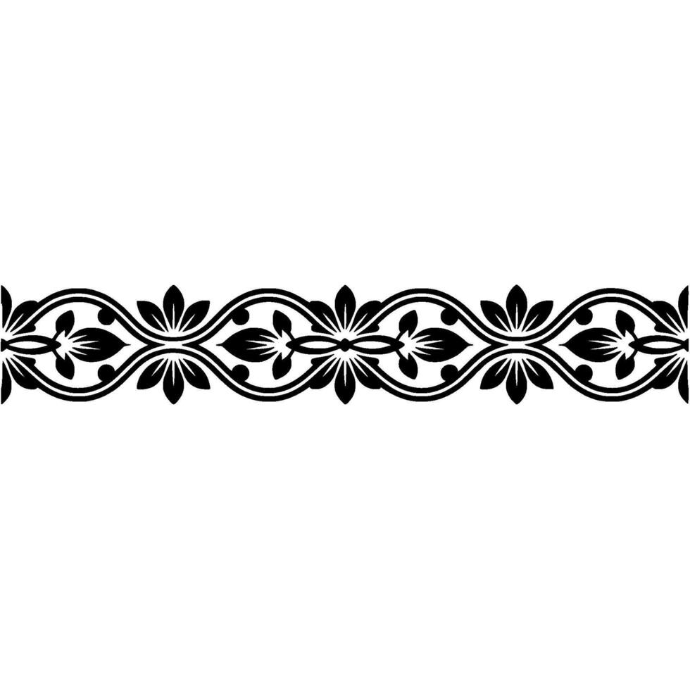 Elegant Black Floral Border, Vintage Element, alternate version 53 vector