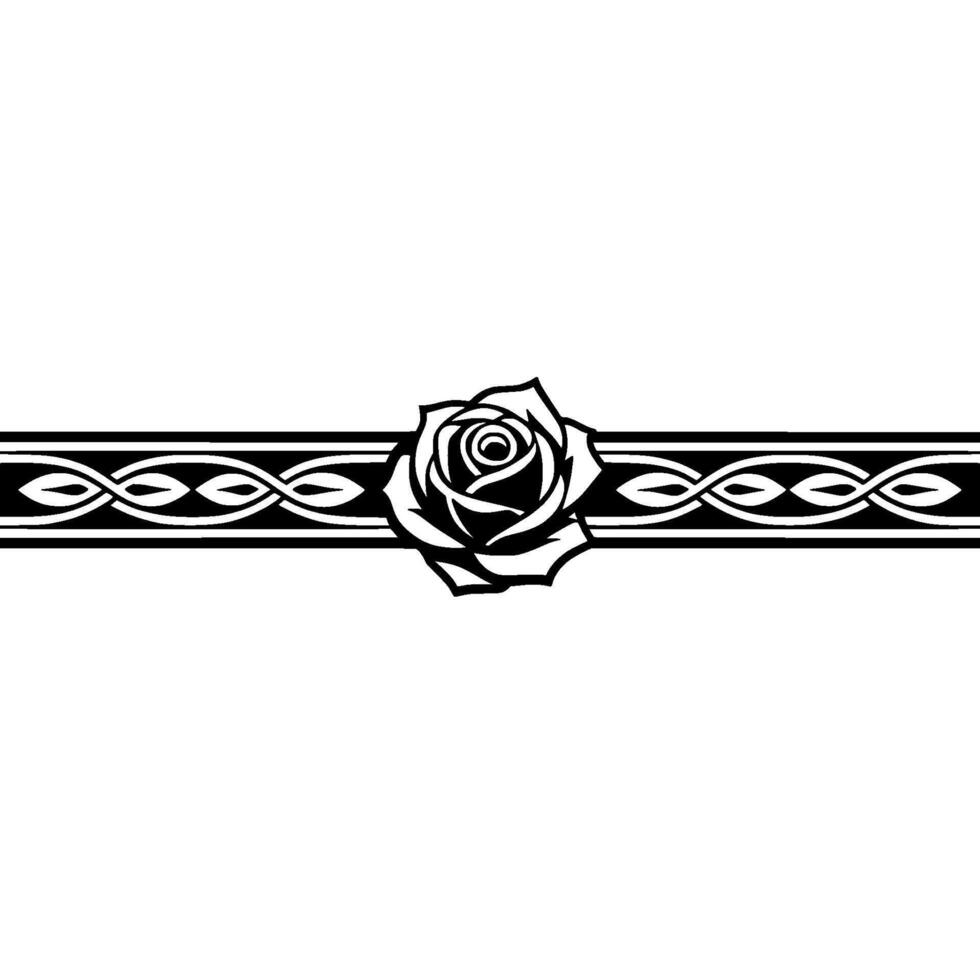 Elegant Rose Border, Celtic Motif, Vintage vector