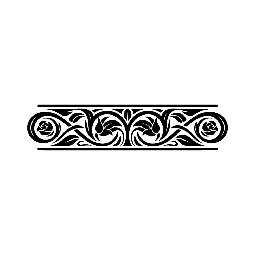 Elegant Floral Border, Vintage , Decorative Element, Rosettes vector