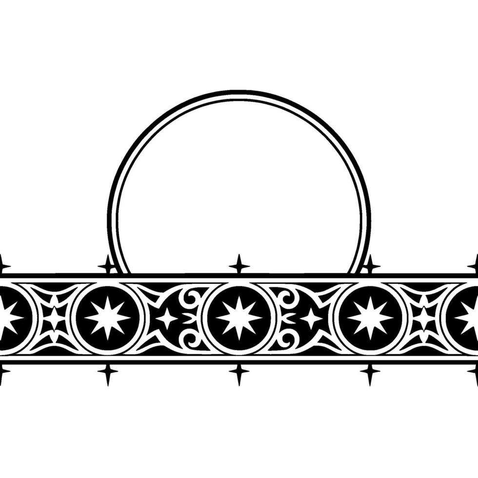 Celestial Border Ornate Moon and Star vector