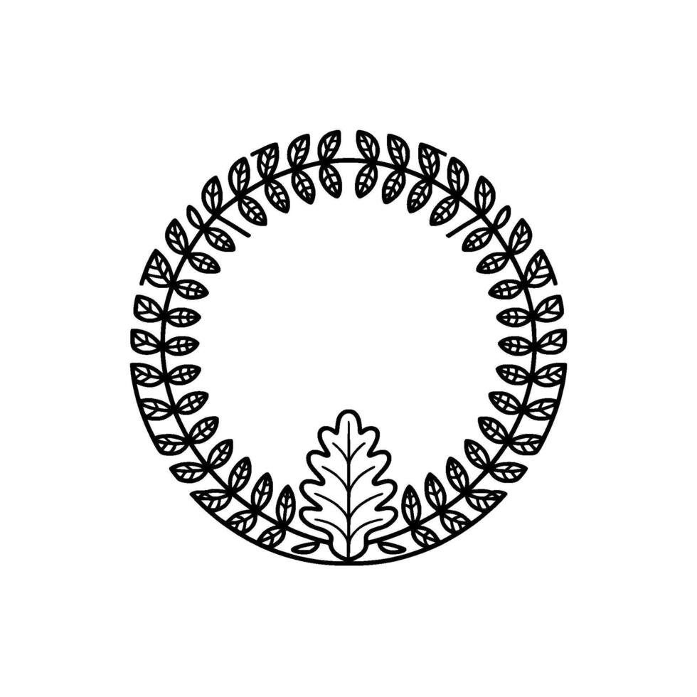 Elegant Leaf Wreath, Minimalist vector