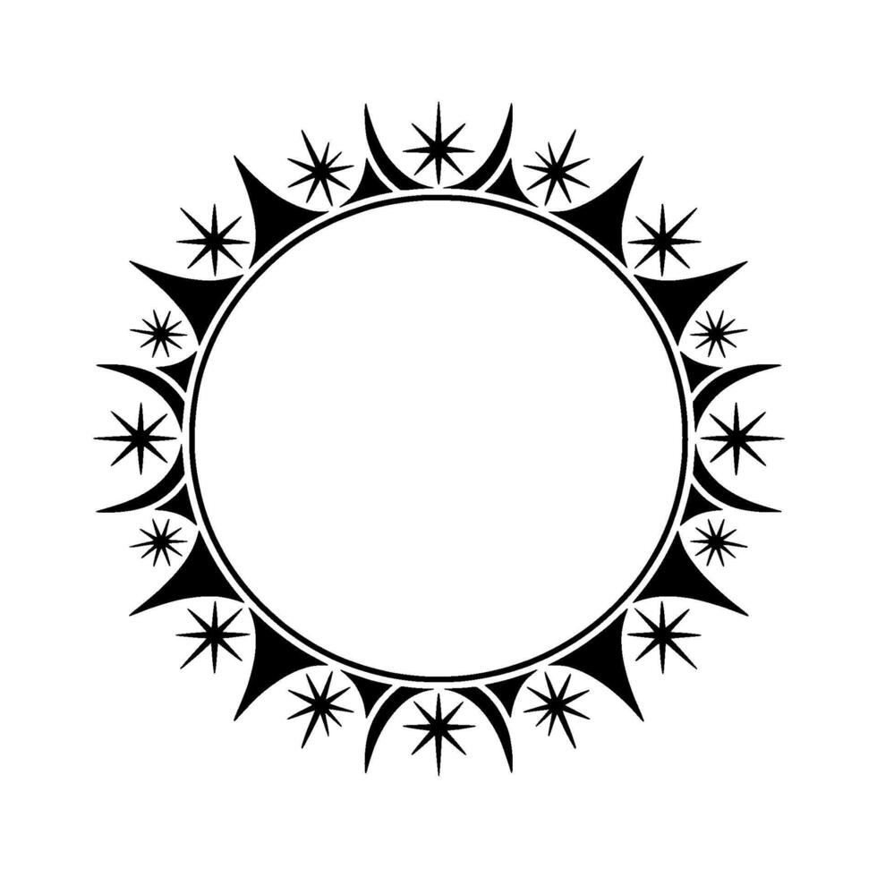 Celestial Halo Stylized Starburst Frame vector