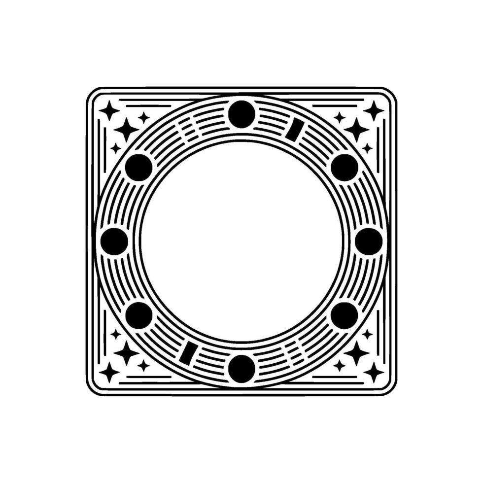Celestial Frame Vintage Geometric vector