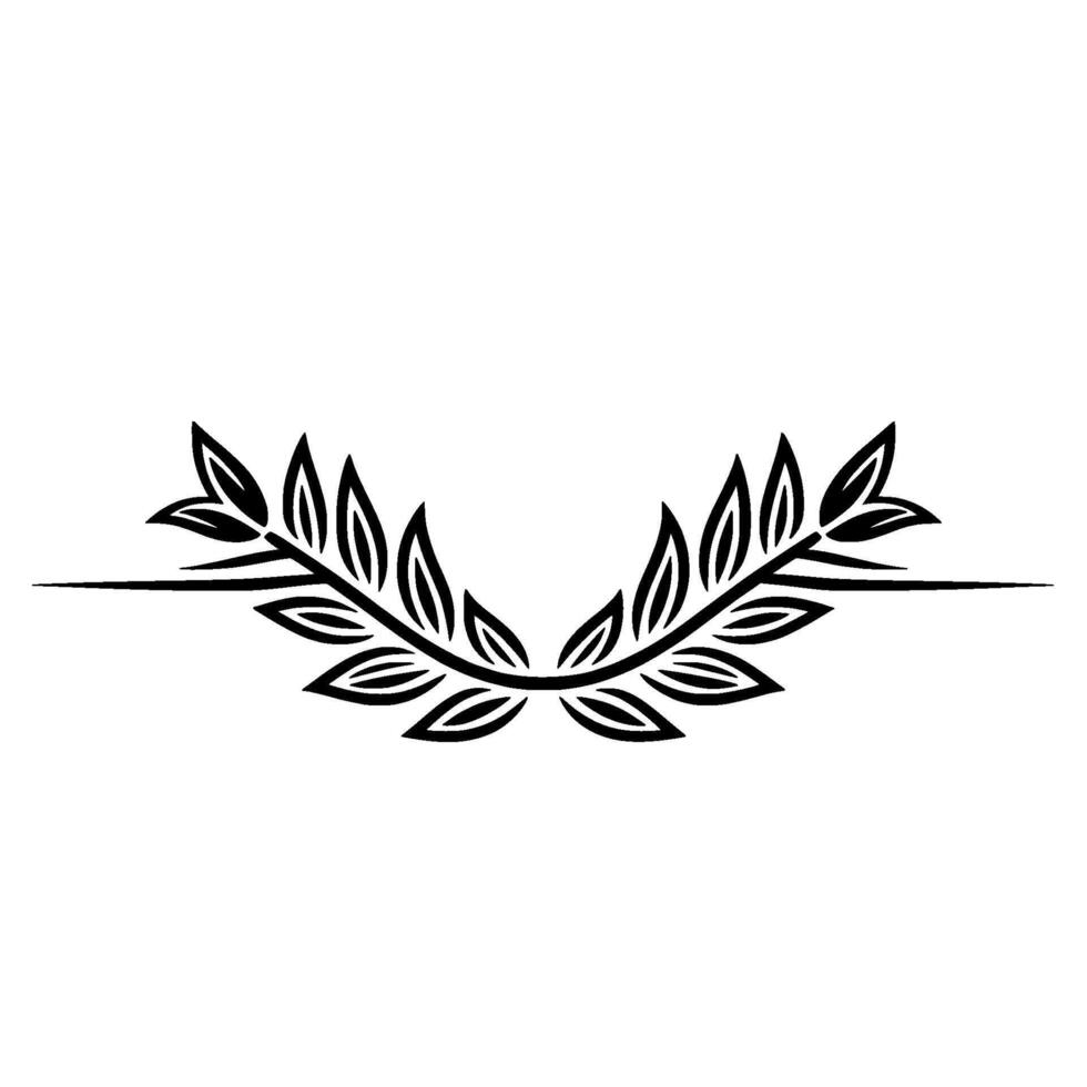 Elegant Laurel Branch Border, Minimalist vector