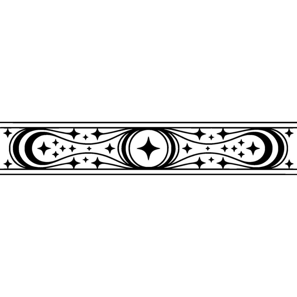 Intricate Black Ornamental Border, Vintage Style - Art nouveau vector