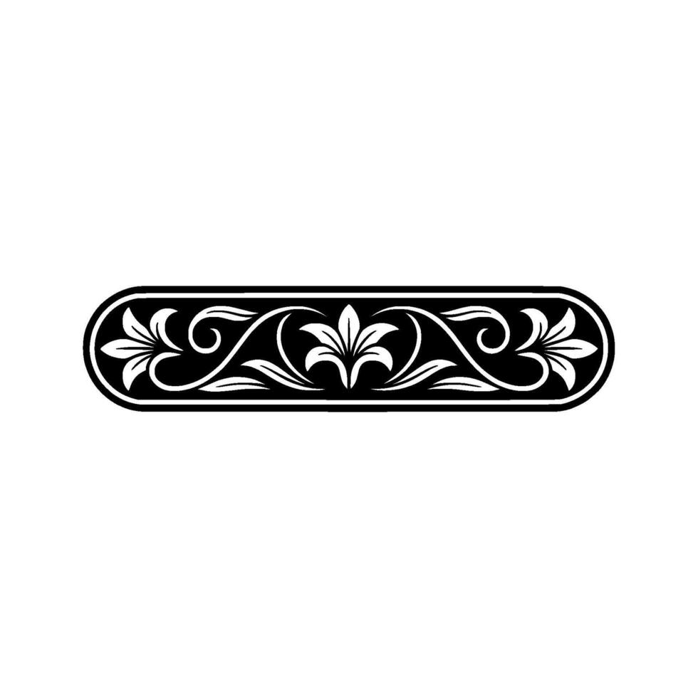 Elegant Oval Ornament, Intricate Floral vector