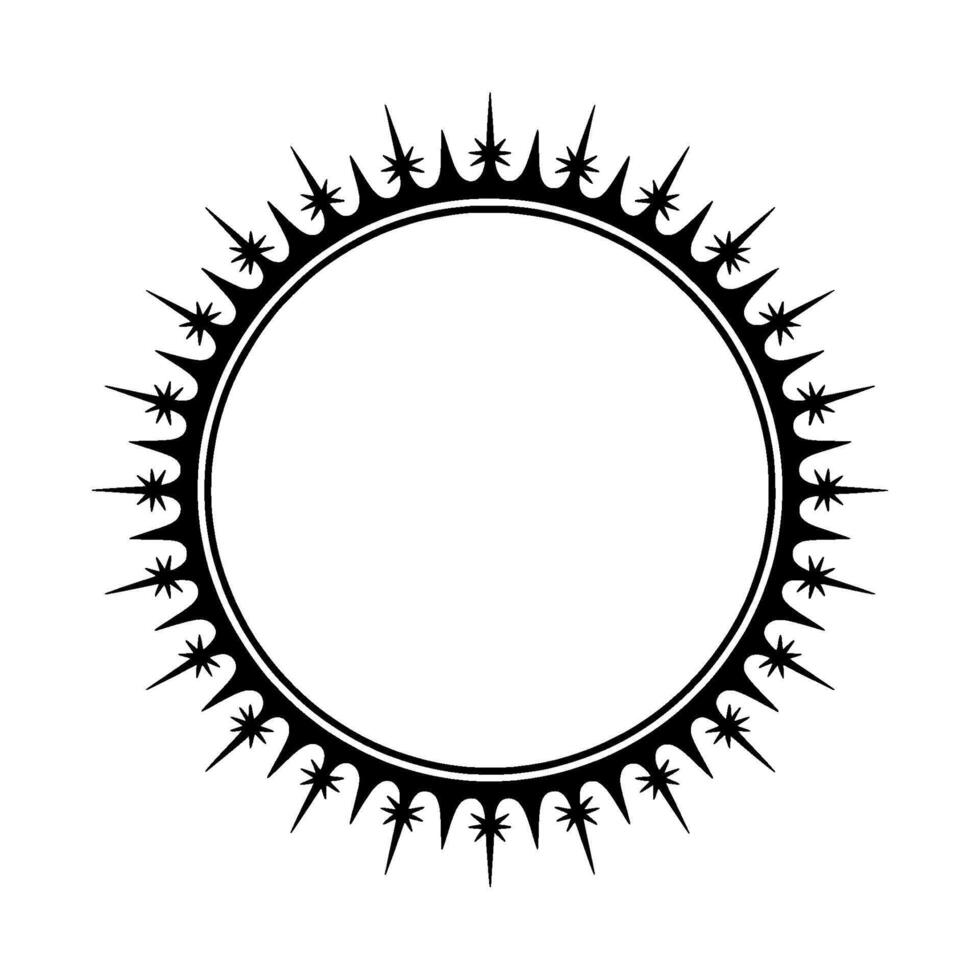 Stylized Crown Border, Celestial Motif, Minimalist vector