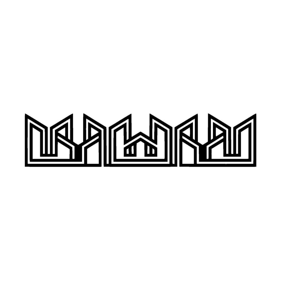 Geometric House Row, Minimalist , Modern Emblem vector