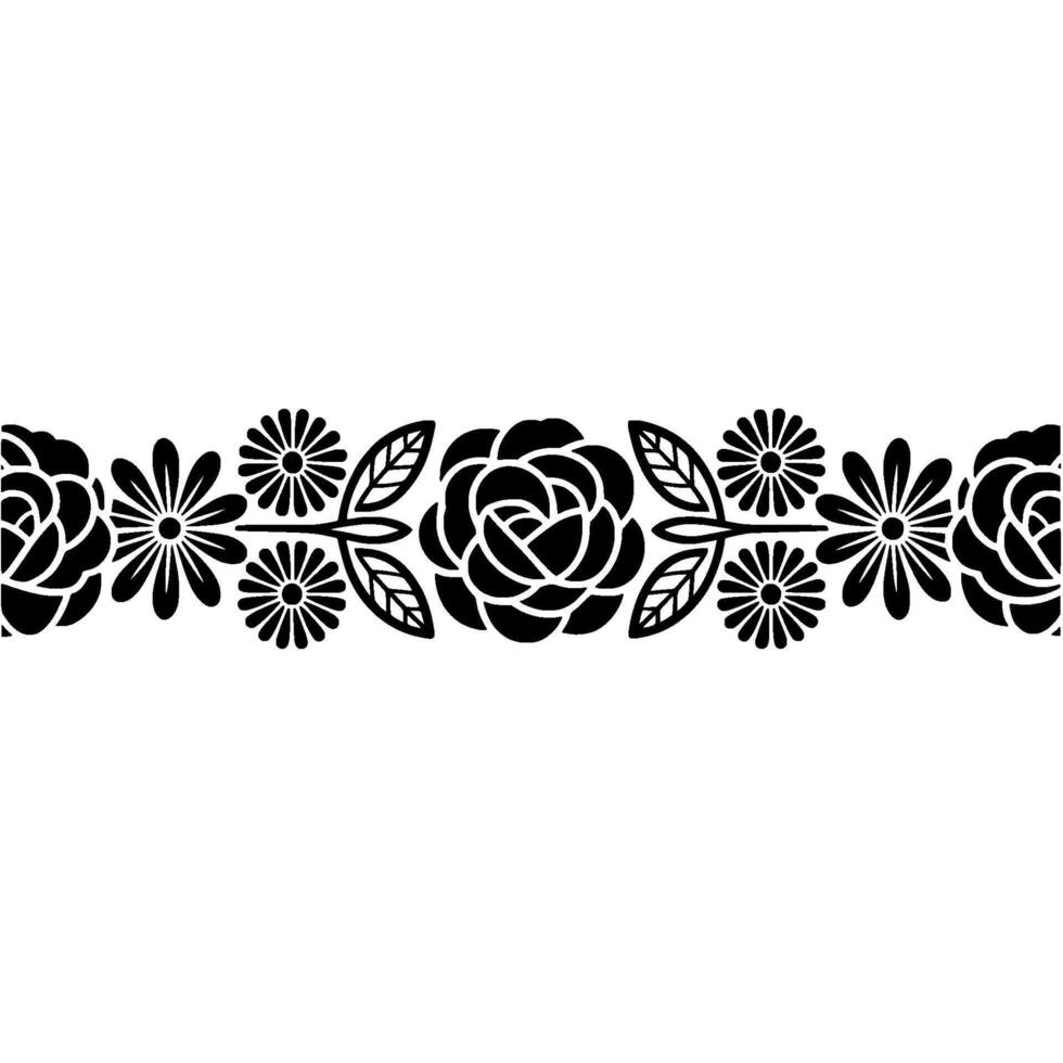 Intricate Floral Border, Vintage Style, Decorative Element, Embellishment vector