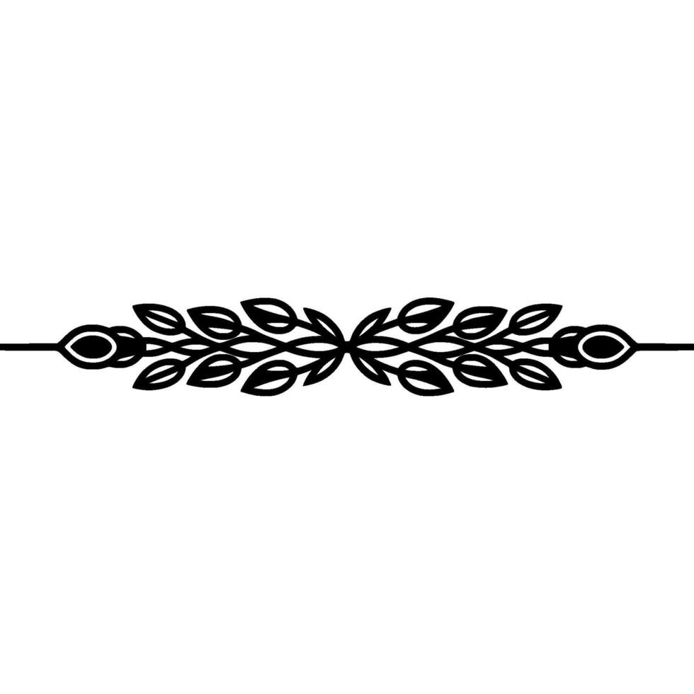 Elegant Laurel Branch Divider, Vintage vector