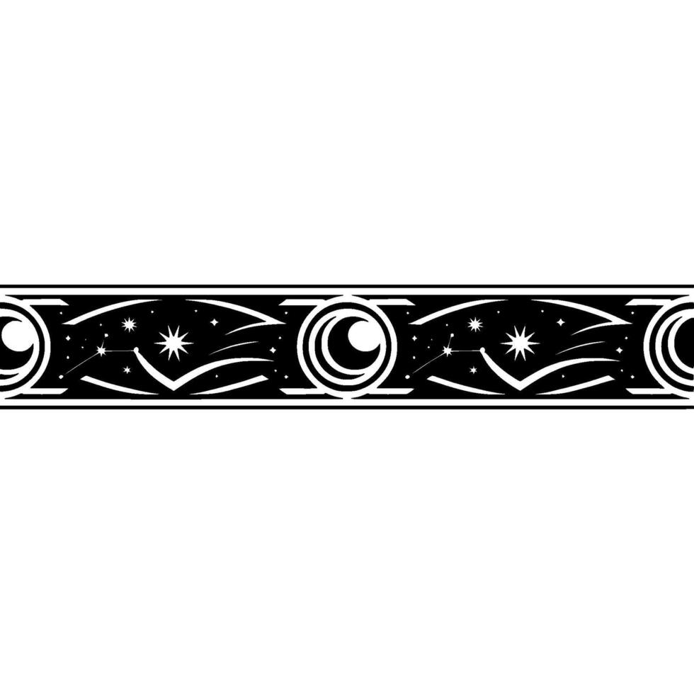 Celestial Border Retro Starscape vector