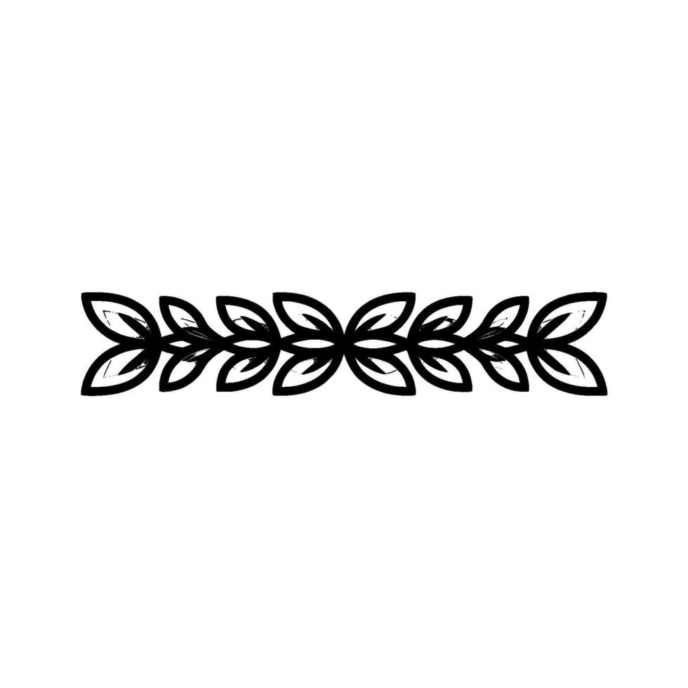 Stylized Laurel Wreath Border, Minimalist - Foliage vector