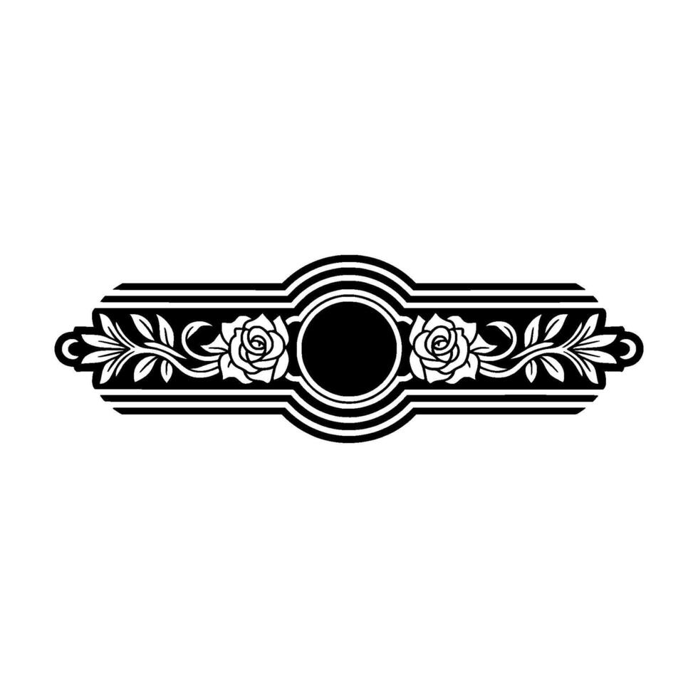 Elegant Floral Border, Vintage Deco, Rose vector