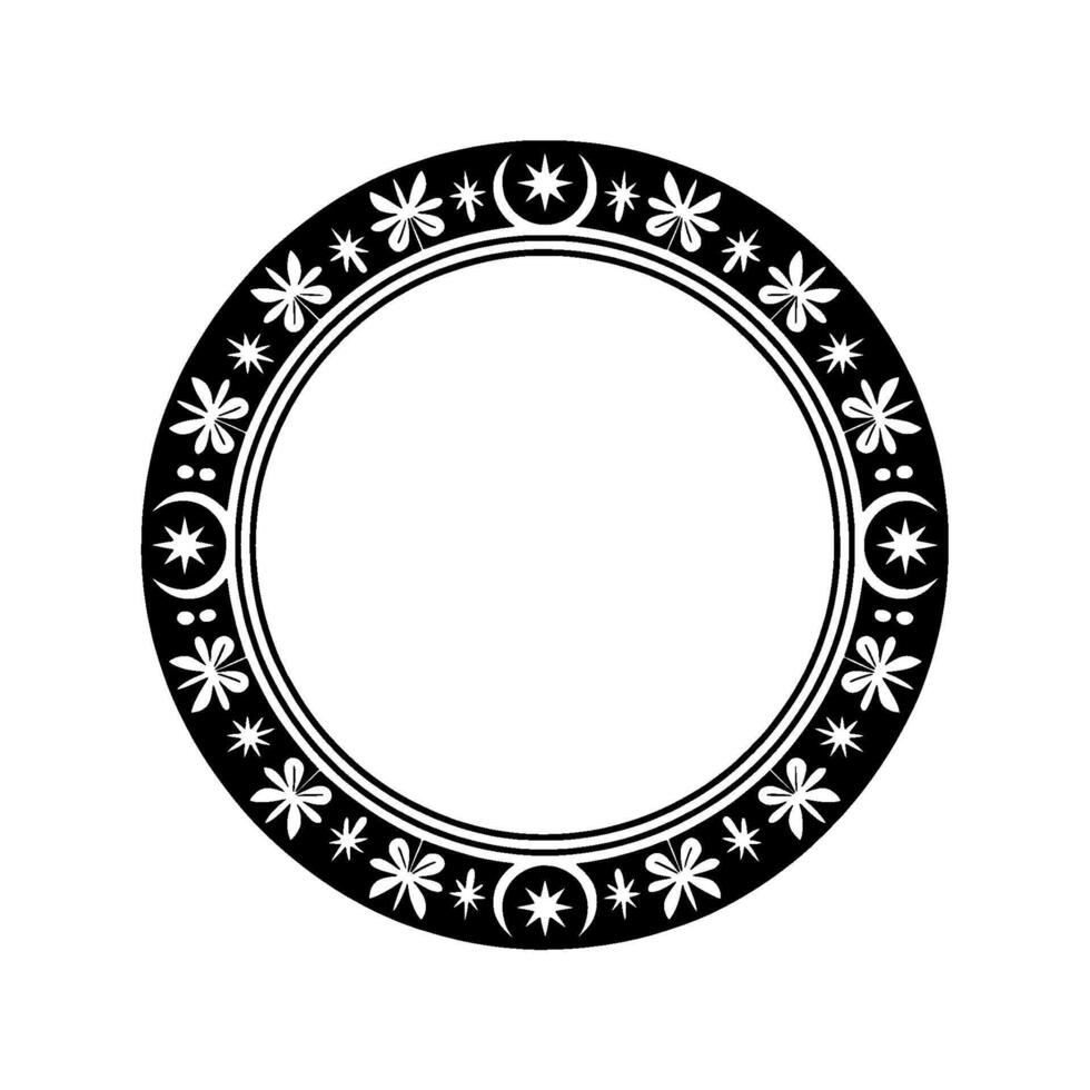 Celestial Circle Intricate Star Ornamentation vector