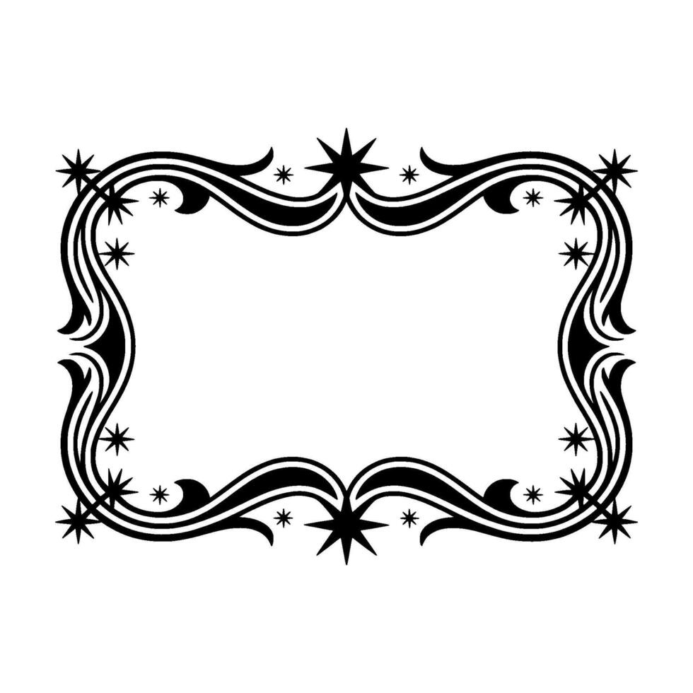 Ornate Starburst Frame, Vintage Decorative Border vector