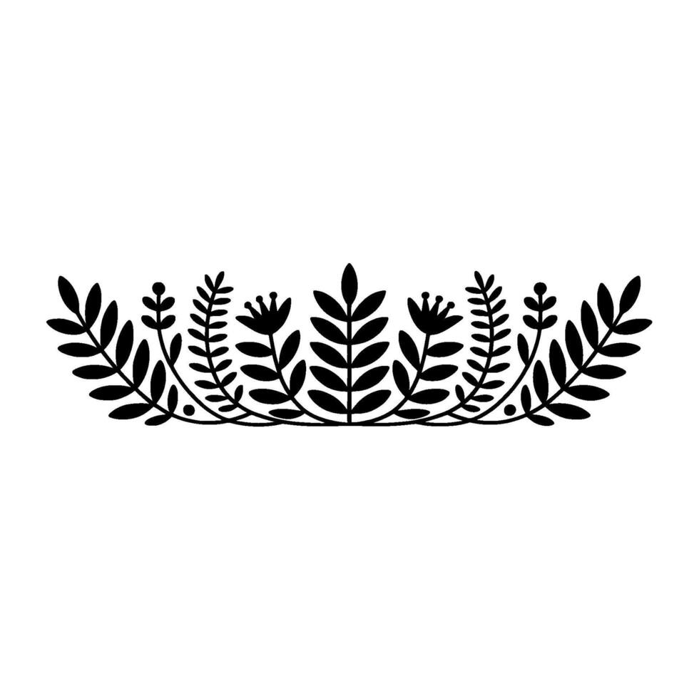 Minimalist Botanical Border, Elegant Line Art, Foliage vector