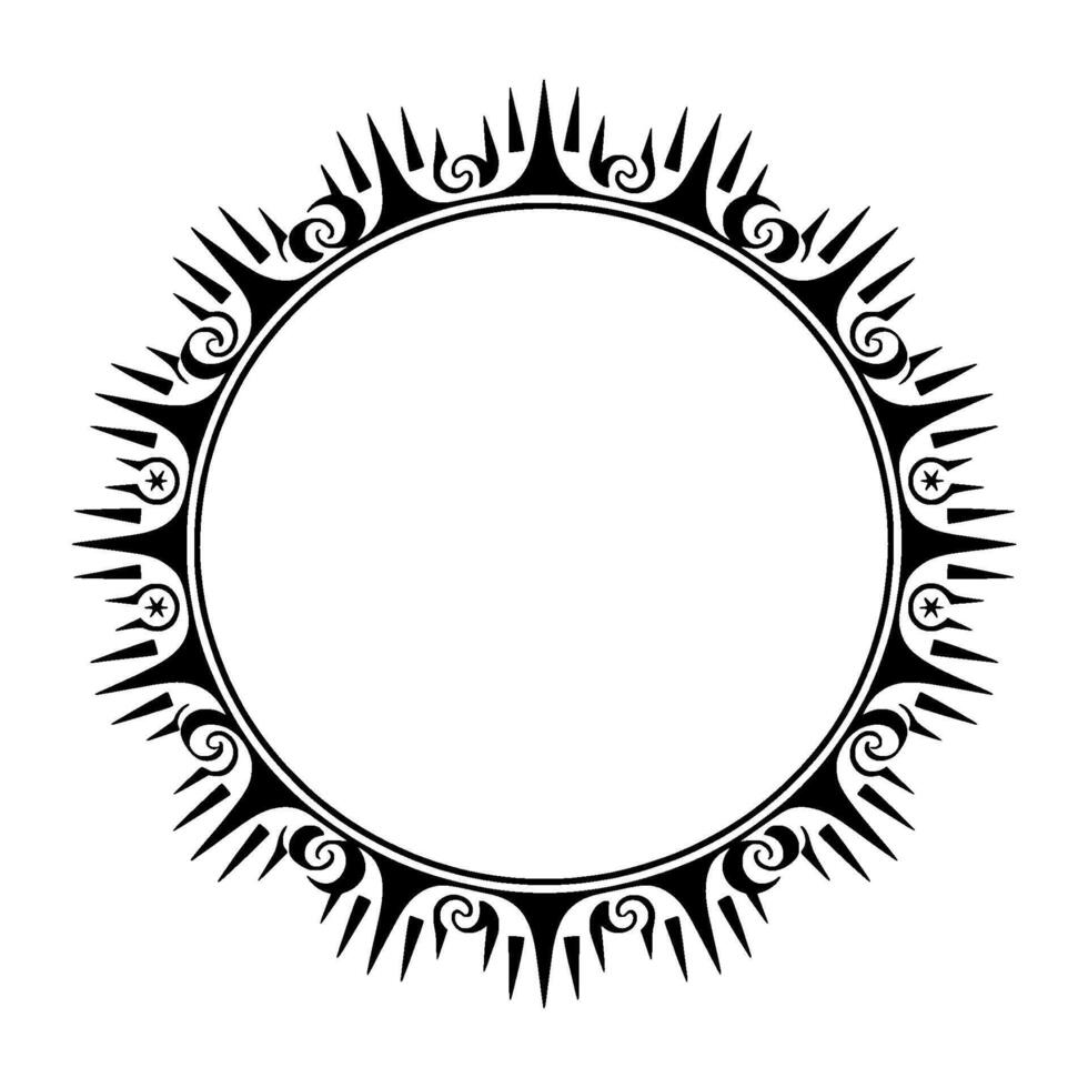 Tribal Circle Frame, Ancient , Minimalist Aesthetic vector