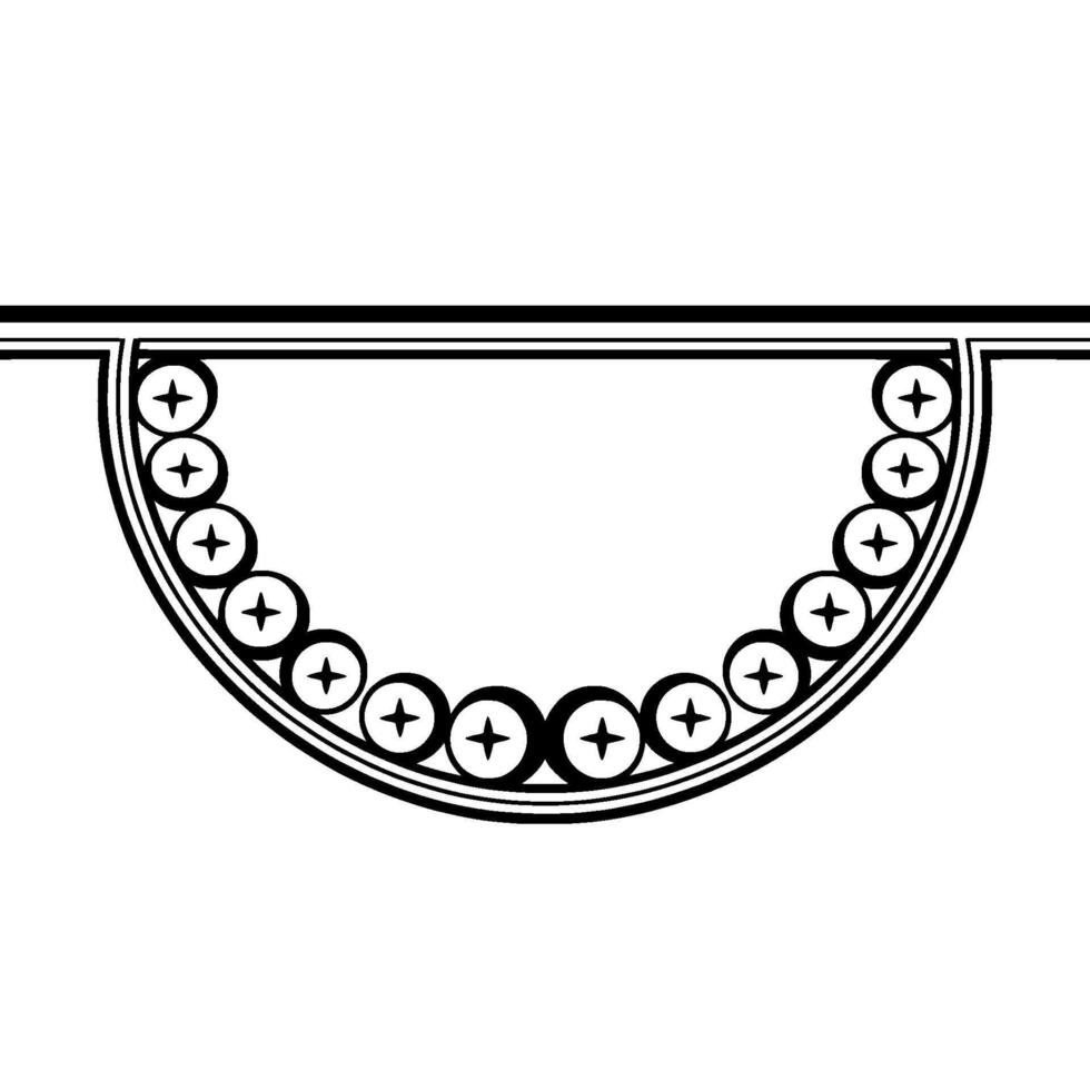 Art Deco Ornamentation, Circular Motif, Geometric vector