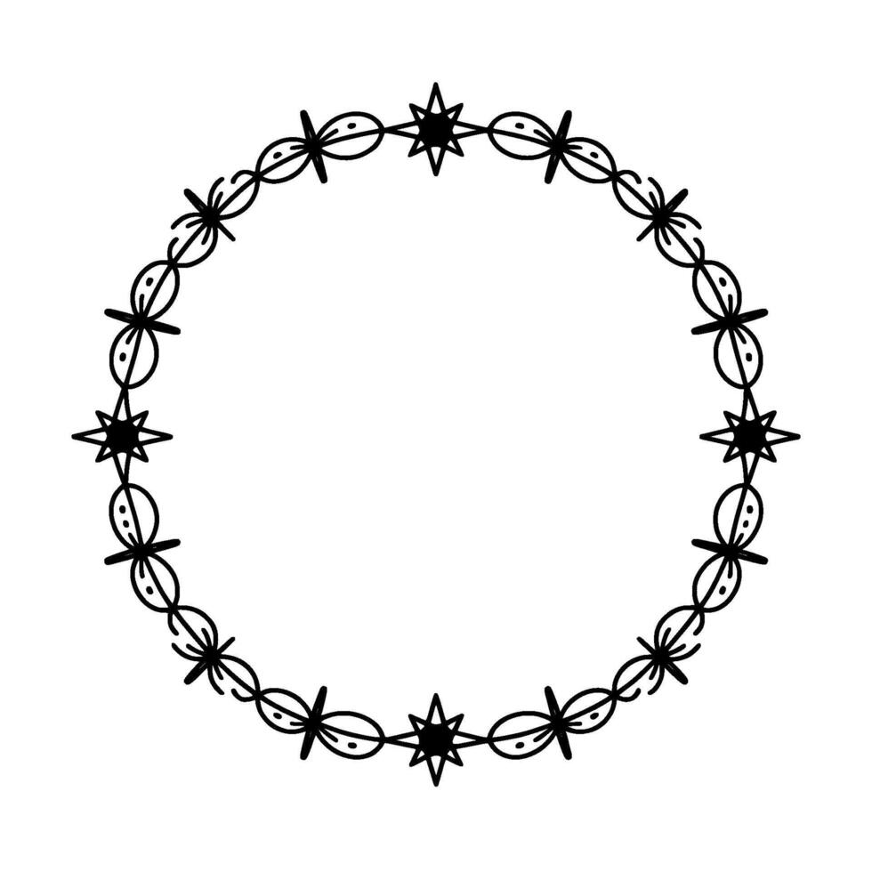 Intricate Star Border, Vintage Ornamentation, Circular Frame vector