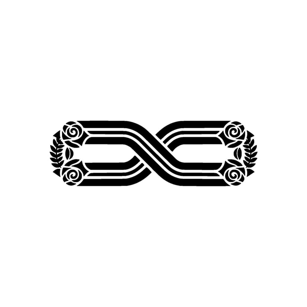 Elegant Infinity Floral Geometric Emblem vector
